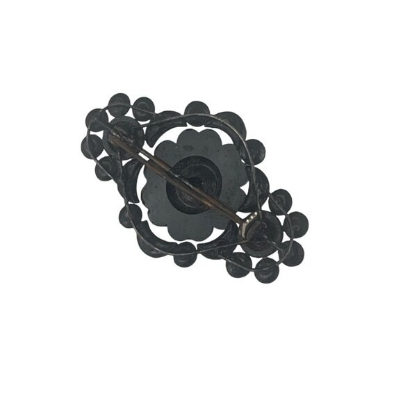 Antique Victorian Mourning Pin Brooch With Black Jet Glass Beads Victorian mourn - Picture 5 of 7